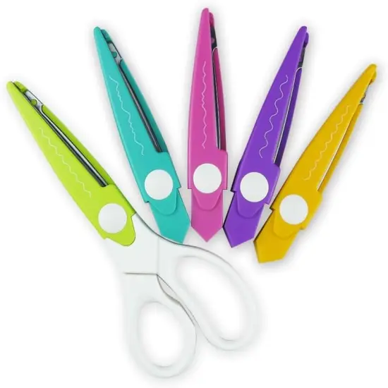 Decorative Paper Edge Scissors, Craft Scissors Wavy Edge, 5 Pairs Zig Zag Edges with 1 Pair of Switchable Handles, Great for DIY Paper Cutting, Scrapbooking, Paper Quilling and Kids Crafts {5}