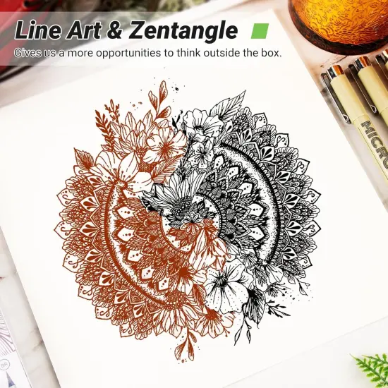 Sepia Micro Pen Set, 12 Assorted Sizes Fineliner Ink Art Drawing Pens, Water-Resistant Archival Ink Multiliner Pens for Illustration Technical Sketching Manga Scrapbooking Journaling Zentangle {4}