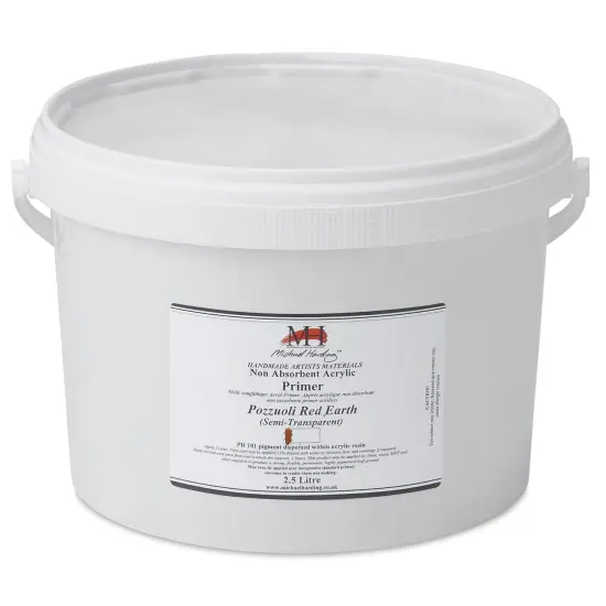 Michael Harding Non-Absorbent Acrylic Primer - Pozzuoli Red Earth (Semi-Transparent), 2.5 Liter, Bucket {1}