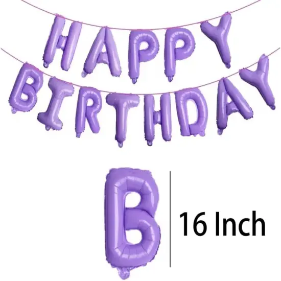 16inch Happy Birthday Balloons Purple Party Decorations Foil Balloon for Birthday Party Supplies {3}