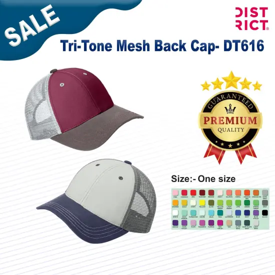 District &reg; Tri-Tone Mesh Back Cap Ch/New Navy/Charcoal {2}