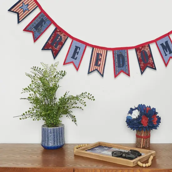 57" Freedom Garland Patriotic U.S.A. Fourth of July Memorial Day Labor Day Cookout Liberty Decorative Decor {4}