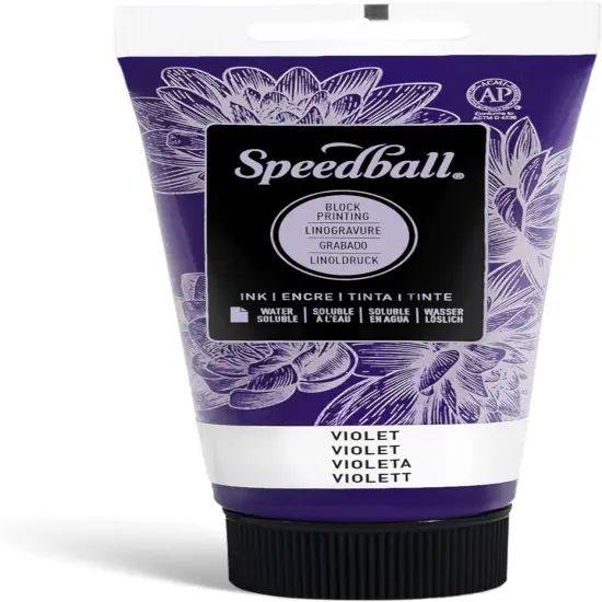 Water Soluble Block Printing Ink &ndash; Bold Color With Satin Finish AP Non-Toxic 2.5 Fl. Oz.,Violet {1}