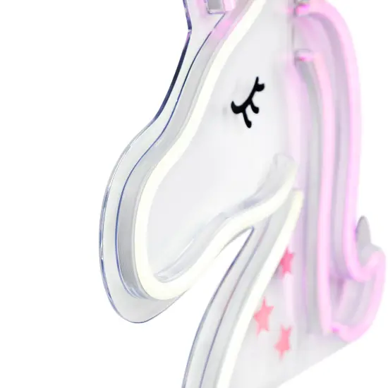 Northlight LED Unicorn Neon Lighted Wall Art - 13" - White and Pink {7}