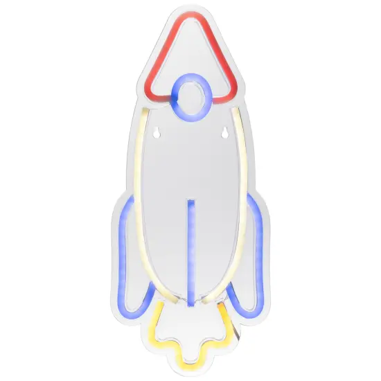 Northlight LED Rocketship Neon Lighted Wall Art - 16.25" Blue {3}