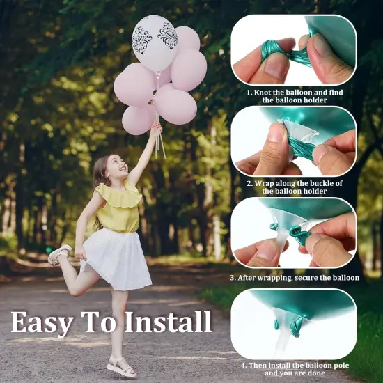 20 Pcs Balloon Sticks, Long Plastic Balloon Sticks With Bases, Balloon Holder Sticks Balloon Weights for Tying Balloon Arch Anniversary, Birthday, Parties, Wedding Decorations(Transparent) {4}