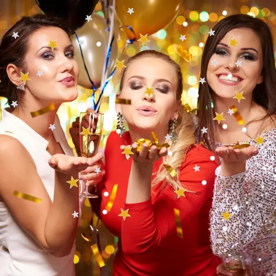 60g Glitter Star Confetti with Diamond, 6mm Silver and Gold Stars Confetti Sequins, Metallic Stars Sparkles Foil Star, Scatter Twinkle Confettis for Party Wedding Halloween Christmas Decorations {5}