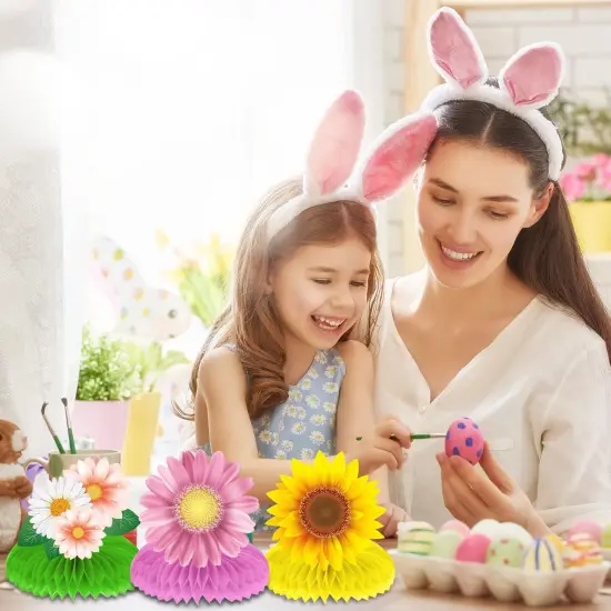 10 Pieces Sunflower Honeycomb Centerpiece Table Toppers, Autumn Summer Spring Birthday Decor for Women Kids Office {4}