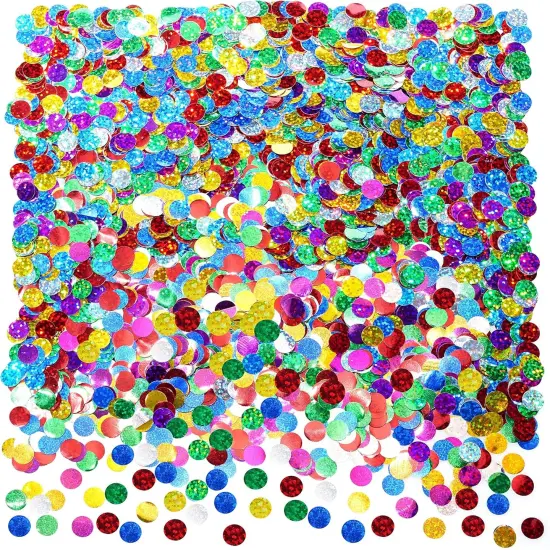 Multicolor Sparkle Foil Metallic Round Table Confetti Decor Circle Dots Mylar Scatter Wedding Bachelorette Valentines Mothers Day Baby Shower Birthday New Years Party Confetti Decorations, 60g {1}