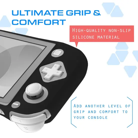 For Nintendo Switch Lite 2019 Protective Silicone Case for Girls & Boys, Soft Rubber Skin Cover Grip Protector, Shockproof, Anti Scratch, Non Slip, Black {4}