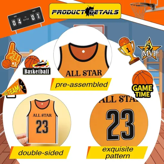 56 Pieces Basketball Party Decorations Hanging Swirls Basketball Decorations Paper Sports Party Decorations Cutouts Hanging Decors for Kids Boys Basketball Theme Birthday Party Supplies Favors {4}