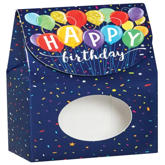 Pack/6: Happy Birthday Balloons Gourmet Candy Box - 3-1/2 x 1-3/4 x 6-1/2" {1}