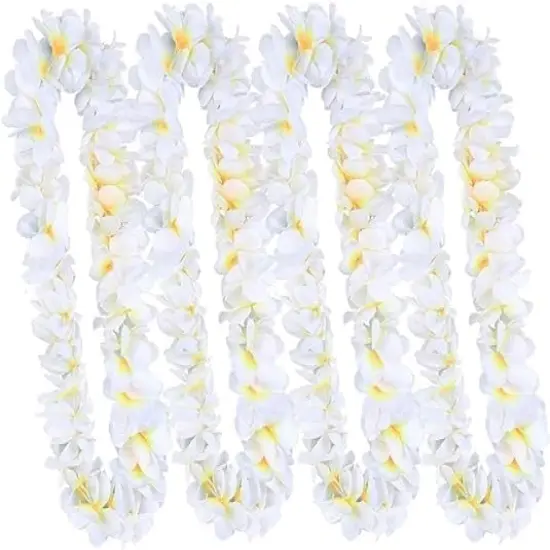 Summer Hawaiian Flower Leis Tropical Luau Party Supplies of Hula Garland Necklaces,Hawaiian Leis Floral Necklace for Beach Theme Hula Dance Luau Celebrations Wedding Party Decor {1}