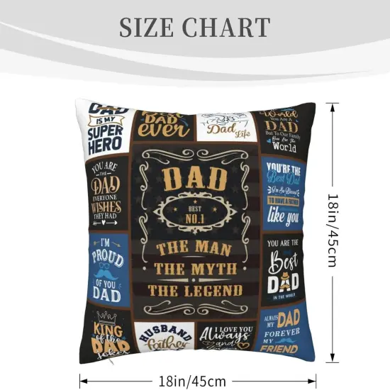 Dad Gifts from Daughter, Gift for Dad from Son, Dads Birthday Gifts Ideas, Presents for Dad from Kids, Best Dad Gifts, Father Bday Gifts Throw Pillow Covers 18 x 18 Inch {5}