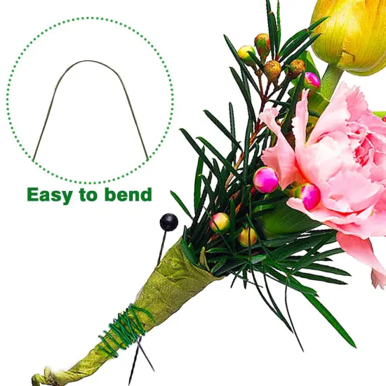 300 PCS 22 Gauge Floral Flower Stem Wire,16 Inches Floral Stem Wire Flower Arrangements,Floral Wire for Florist Flower Arrangement Bouquent Stem Wrapping and DIY,Dark Green {2}