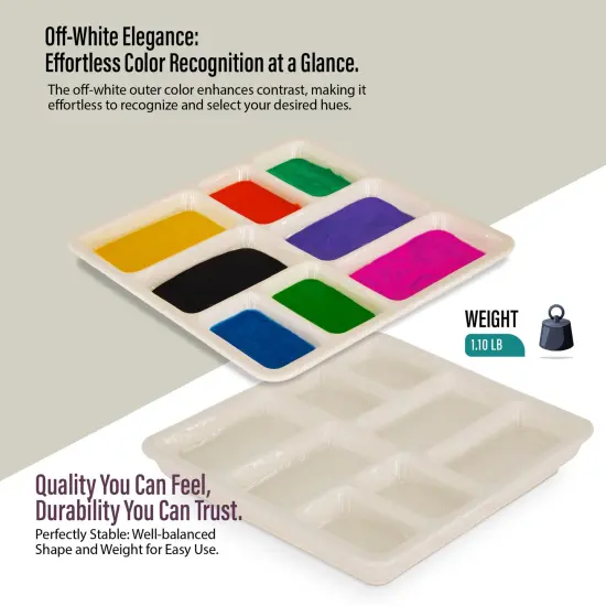 Pintar Ceramic Watercolor Paint Palette Tray - 8 Well Ceramic Palette | 7"× 7"× 0.9" Paint Pallet | Durable Watercolor Palette Tray for Oil, Acrylic, Gouache & All Water-Based Paints {3}