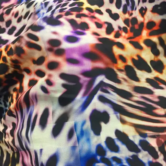 56 Inches Silk Animal Print Fabric Soft Luxury Material {1}