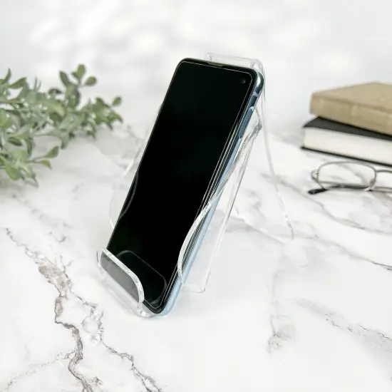 Plymor Clear Acrylic Cell Phone Display Stand / Easel, 2.75" W x 5" D , 5.25" H {3}