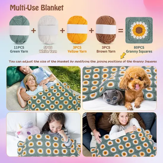 Crochet Kit for Beginners Blankets {4}