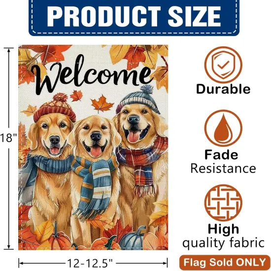 Welcome Fall Garden Yard Flag(Fall Golden Retriever) {4}