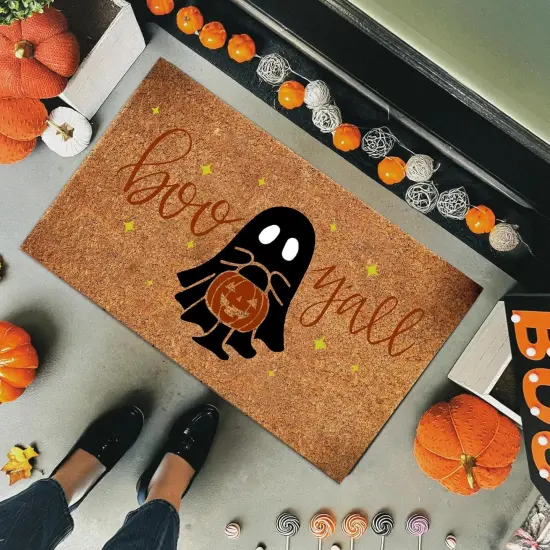 Door Mats Large Halloween Doormat Stencils Trick or Treat Boo Ghost Stencil (Halloween Doormat) {2}