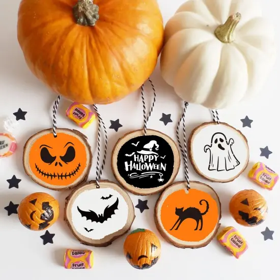 50 PCS Halloween Stencils Reusable Ghost Bat Pumpkin Stencils, 4x4 Inch (Halloween) {4}