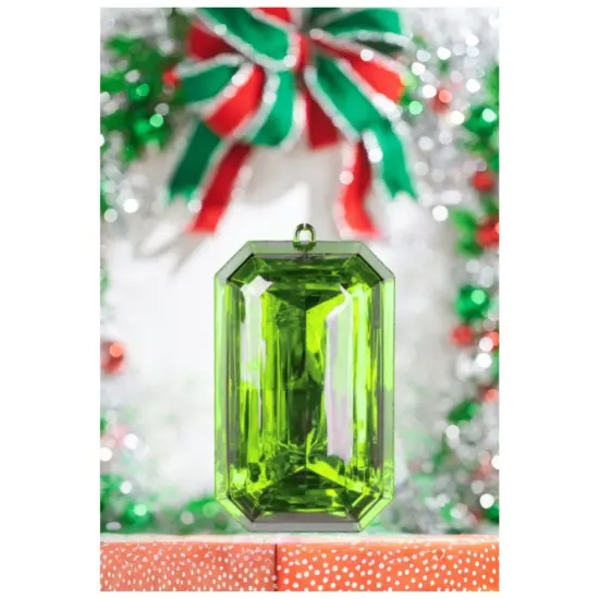8" Acrylic Rectangle Jewel Ornament: Lime Green {2}
