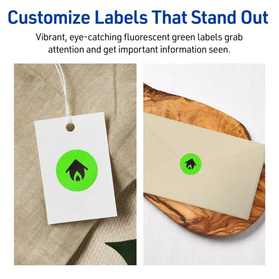 Avery Neon Green Paper Labels, 0.75" Diameter Round {3}