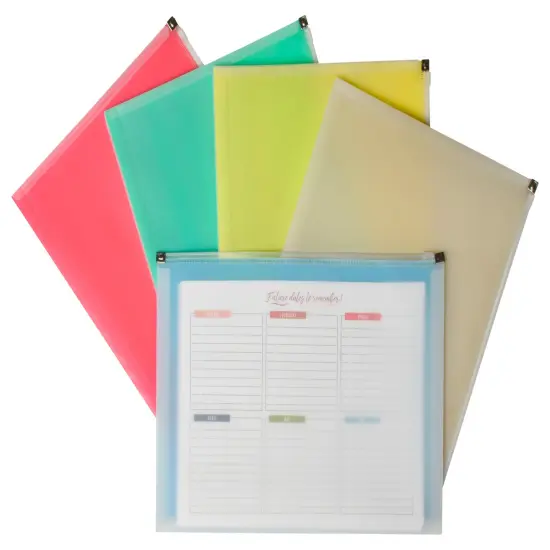 C-Line Zip 'N Go Reusable Envelope, 1 Pocket, Assorted Colors, Pack of 24 {3}