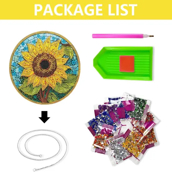 DIY Hanging Diamond Art Painting Sunflower Kit for Adults, Acrylic Diamonds Painting Pendant Ornament Board Kit {5}