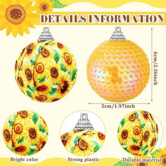 24 Pcs Sunflower Ornament for Summer Tree {3}