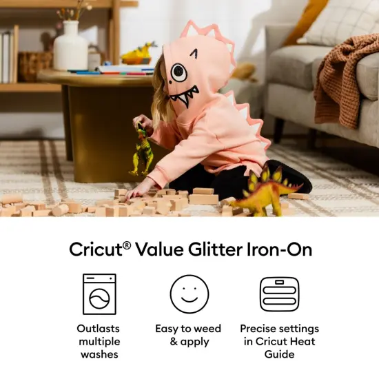 Cricut Value Glitter Iron-on - Pink - 10 in x 8 ft (1) {4}