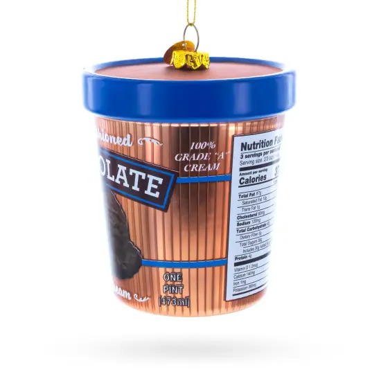 Chocolate Ice Cream Pint Glass Christmas Ornament {3}