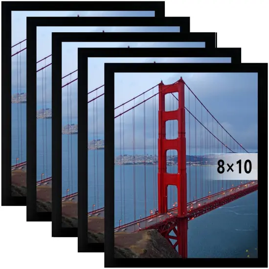 8x10 Picture Frame Wall Hanging Photo Frame, Black, 5 Pack {1}
