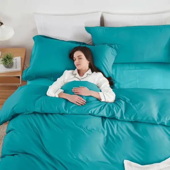 Hearth & Harbor Duvet Cover With Fitted Sheet Soft Double Brushed Bedding Set {3}