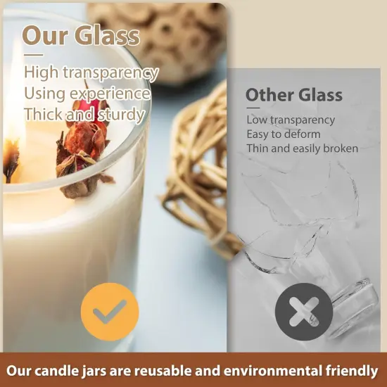 Thick Candle Jars for Making Candles 12 Pcs, 7 OZ {2}