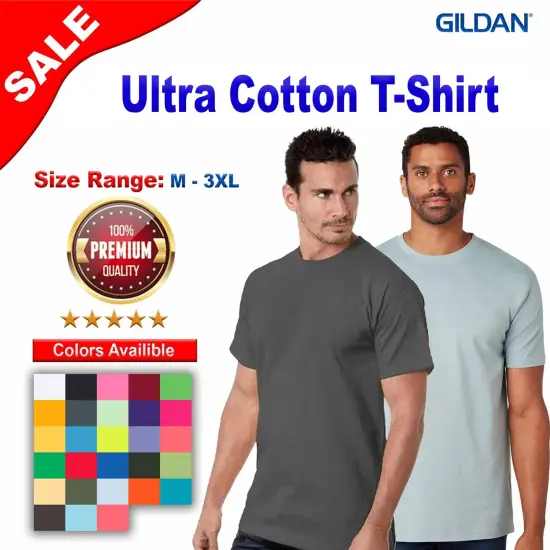 Gildan&reg; Ultra Cotton Short Sleeve Crew-Neck T-Shirt Natural {3}