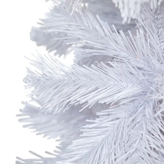 Northlight Pre-Lit Slim White Winston Pine Artificial Christmas Tree - 6.5' - Clear Lights {7}