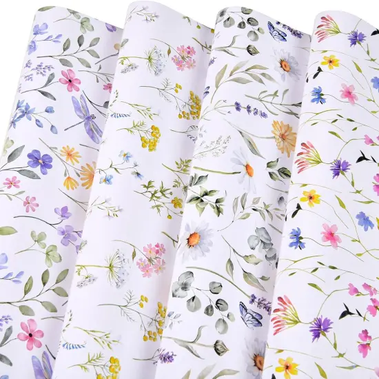 8 Sheets Wildflower Wrapping Paper for 20 x 28 Inches {1}