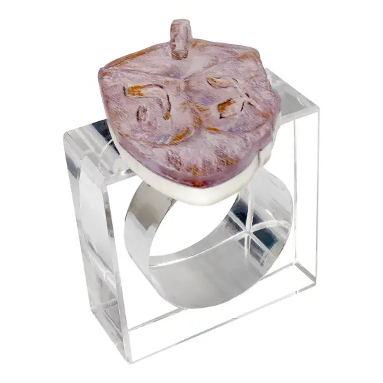 Lucite Yom Tov Napkin Ring Set {4}