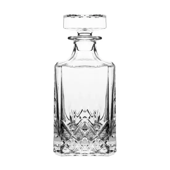 Ornate Designed Crystal Decanter with 6 Cups Set Silver {4}