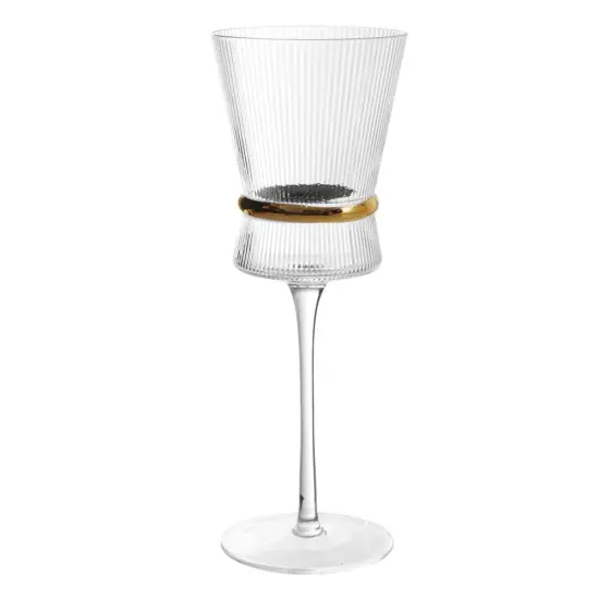 Wine Glass with Band 6pk Grey/Silver {3}