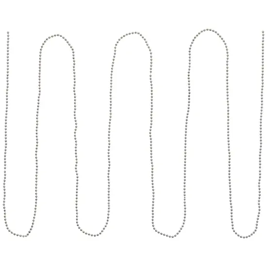 Northlight Shiny Beaded Christmas Garland -15' x .25" - Silver - Unlit {3}