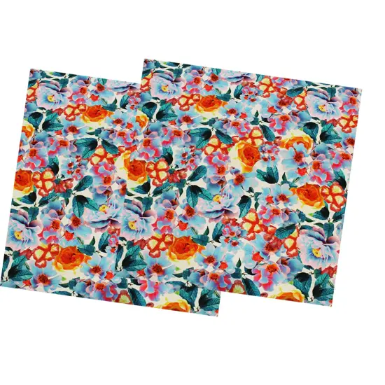 Fluorescent Flowers Printed Spandex Fabric {3}