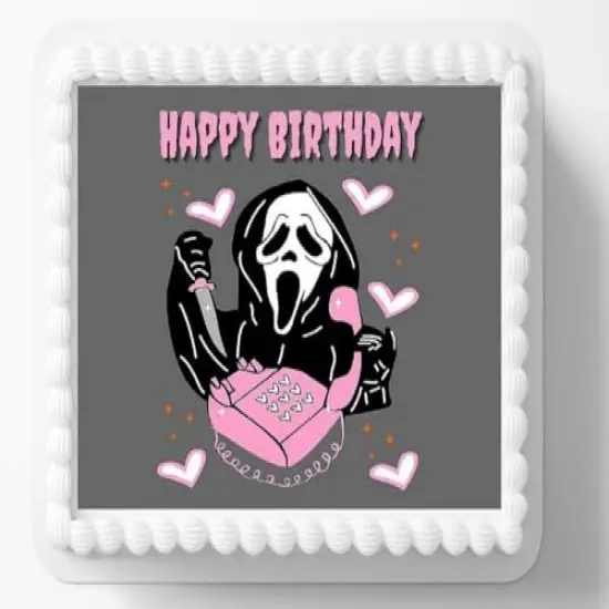 Ghost Scream Face Birthday Edible Image Edible Cake Topper Frosting Sheet fits 1/4 sheet cake or larger {1}