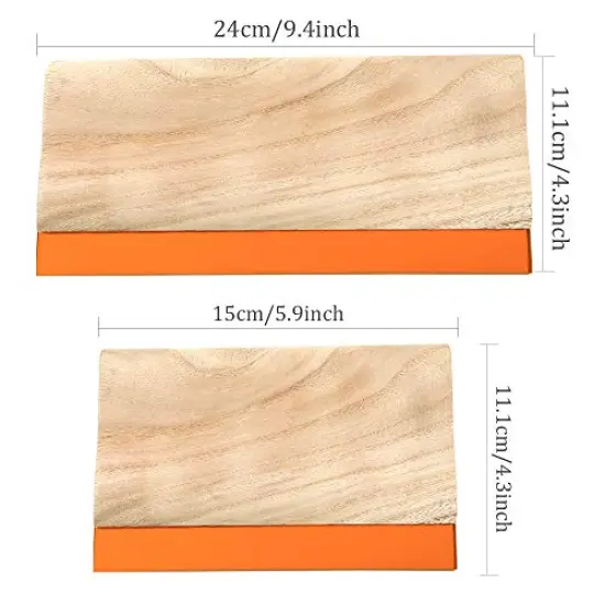 2 Pieces 2 Sizes Screen Printing Squeegee, 75 Durometer Wooden Ink Scraper for Screen Printing, 9.4 and 5.9 inch {1}