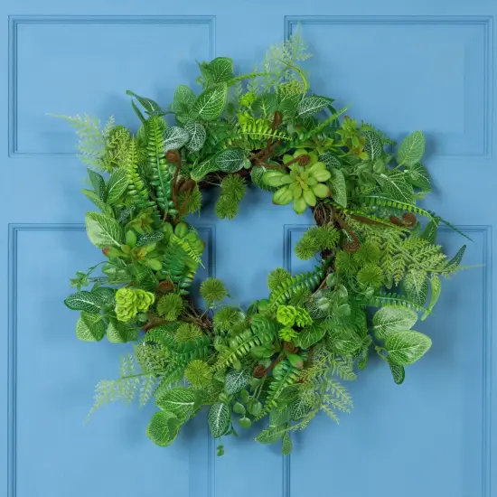 Northlight Maidenhair Fern and Foliage Spring Wreath 24-Inch Green {1}