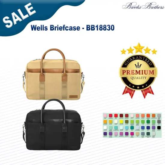 Brooks Brothers&reg; Wells Briefcase LedgerKhk {2}