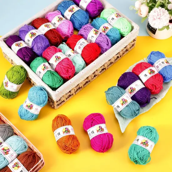 66 Rolls Assorted Colors Crochet Yarn {3}