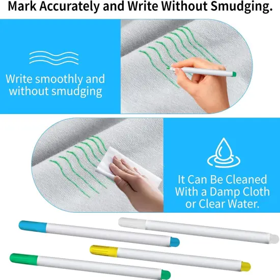 Fabric Markers for Sewing Set (White, Blue, Black, Red, Yellow, Green) {4}